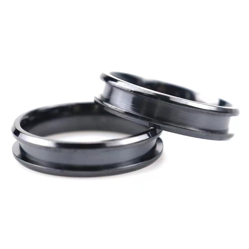 DIY Wedding Band Beveled Edge Polished 4-8mm Optional Black Zirconium Blank Ring for Inlay