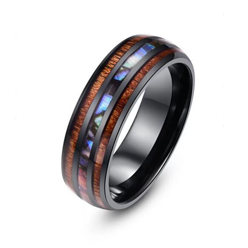 OAHLAN Modeschmuck 8mm Luxus Serie-Geweih Türkis Wolfram Hartmetall Ringe Vintag