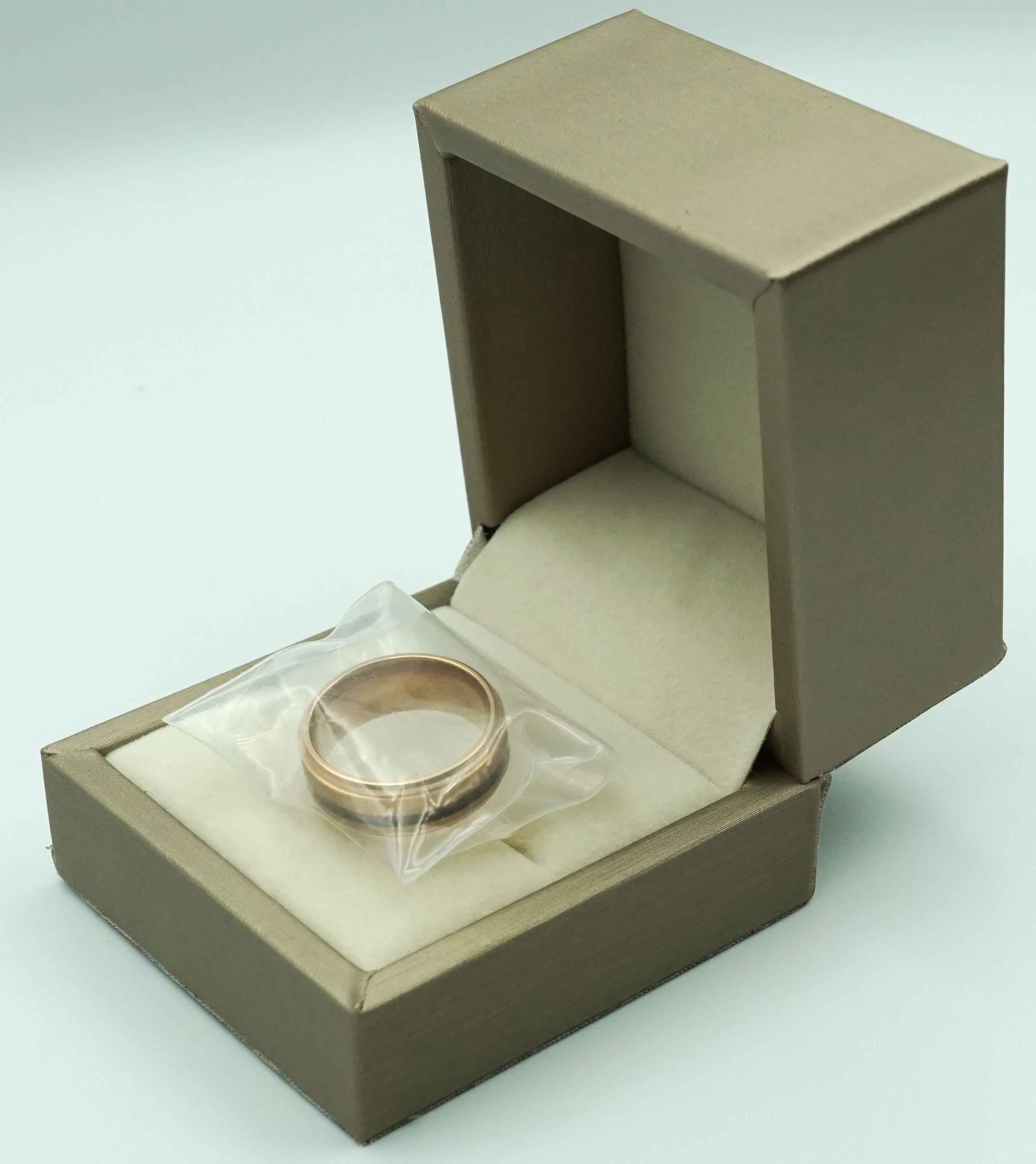 8mm Mens Wedding Band Rose Gold Tungsten Ring Brushed With wood
