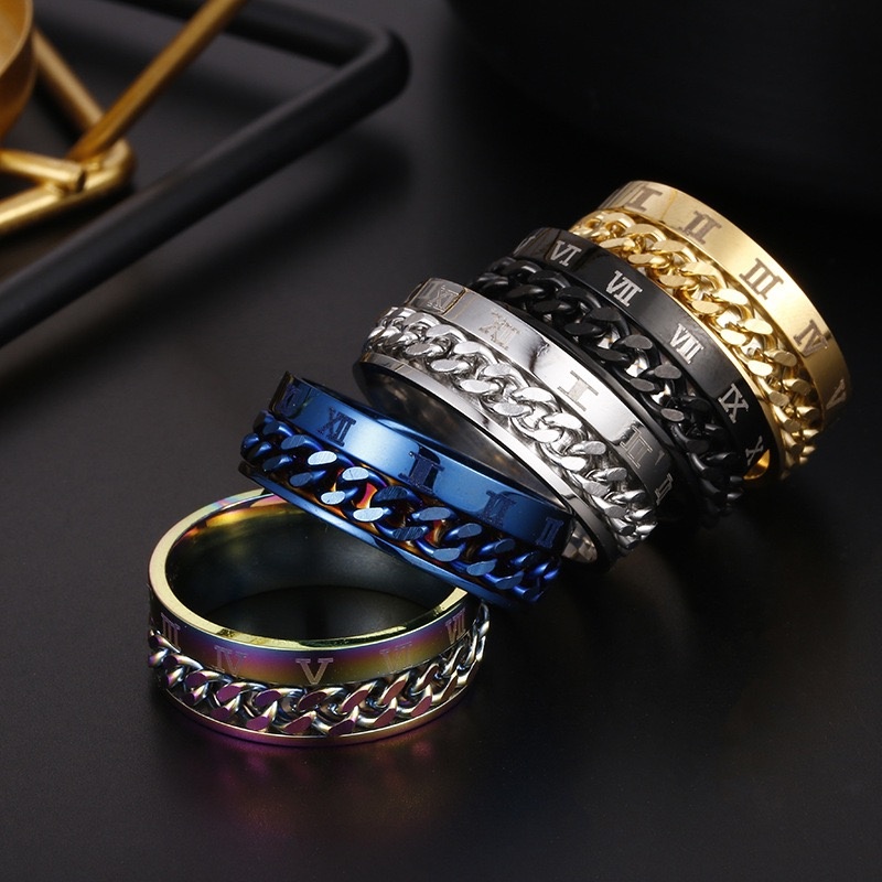 Silver Color plated mens ring with wood inlay