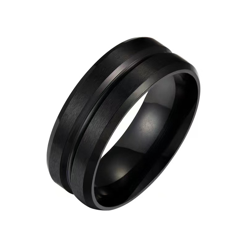 Tungsten Black & Silver Color plated mens ring