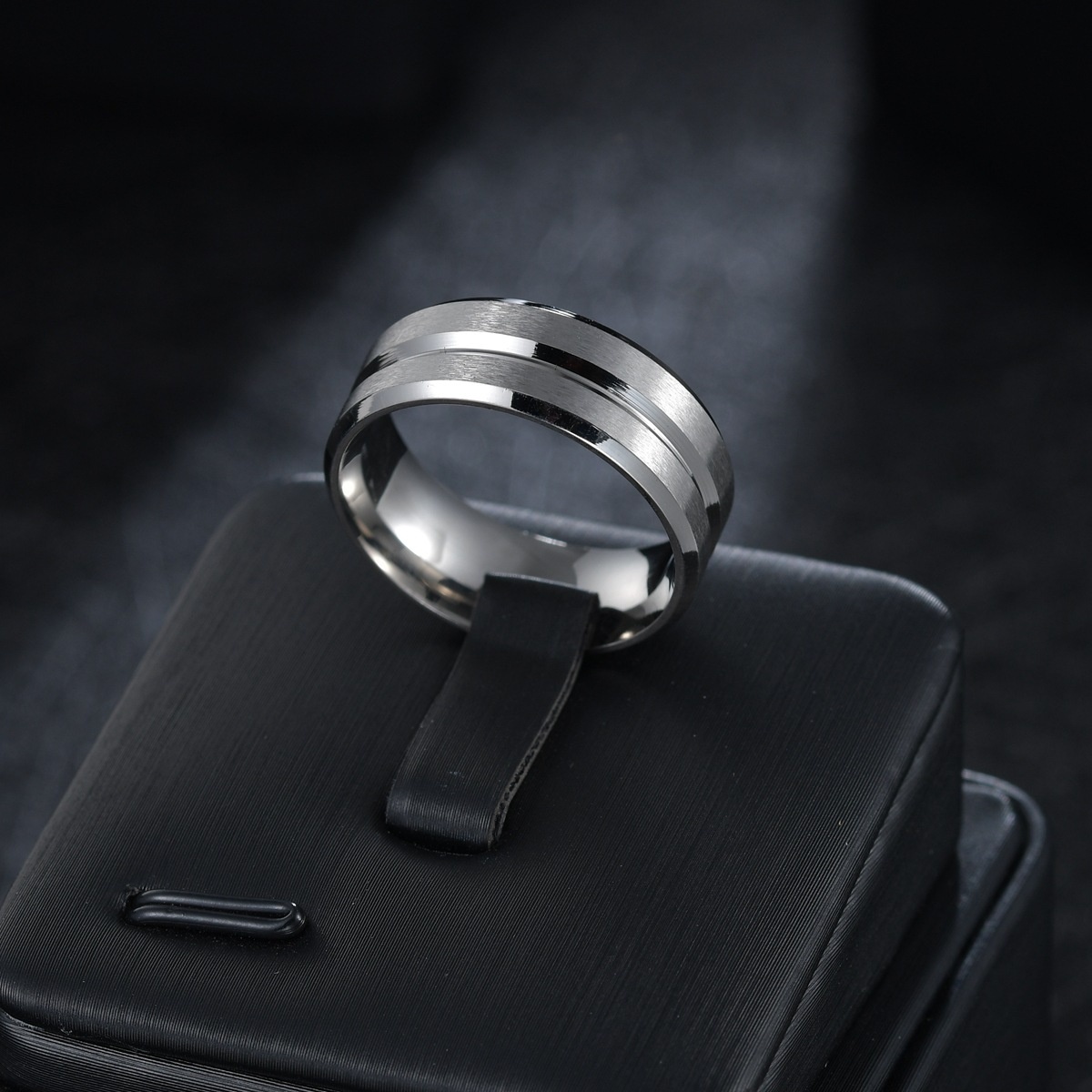 Tungsten Black & Silver Color plated mens ring