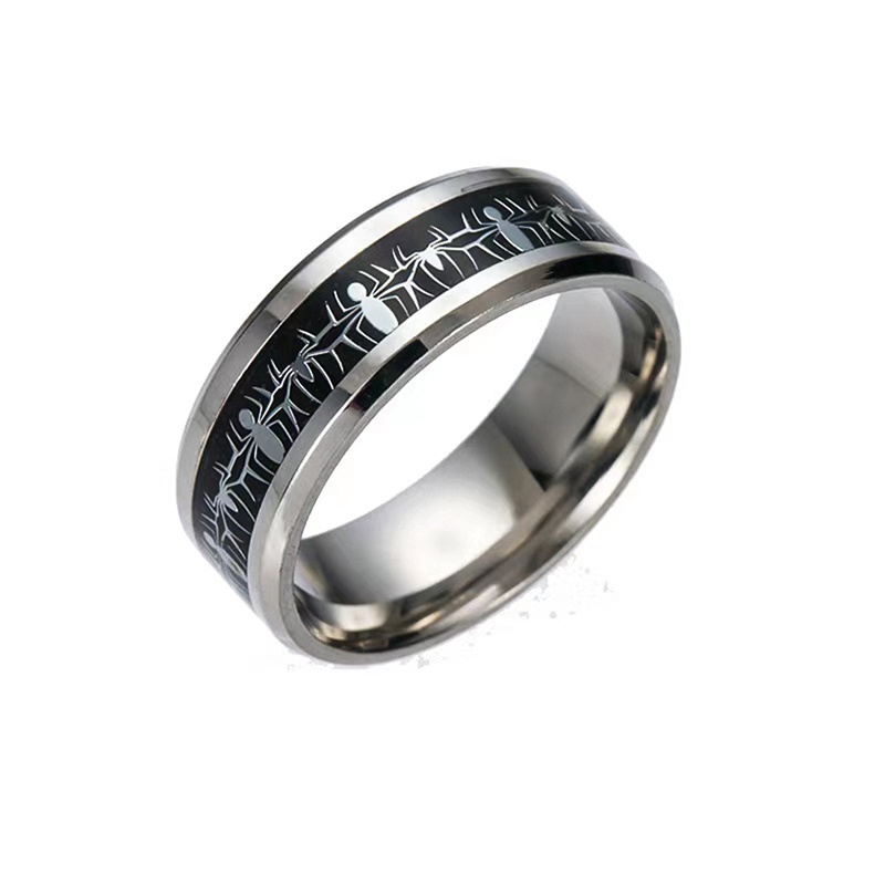Men's Wedding Bands Fashion Glamour Jewelry Party Gift Stainless Steel Ring Black Ladies