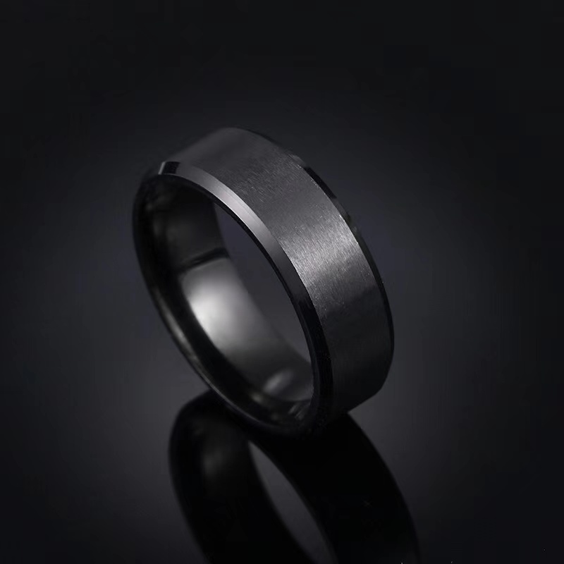 Stainless Steel Ring Pirate Captain Inlay Black Blue Background Men Finger Rings Wedding Band Jewelry