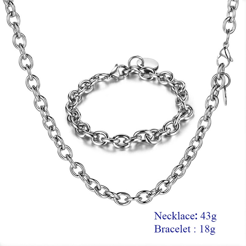 DIY FashionStainless Steel Bracelet Necklace For Cool Boy Men Wedding Accessories Jewelry Gift