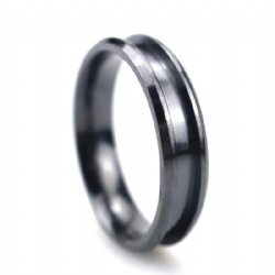 DIY Wedding Band Beveled Edge Polished 4-8mm Optional Black Zirconium Blank Ring for Inlay