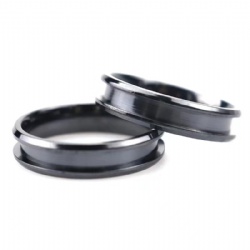DIY Wedding Band Beveled Edge Polished 4-8mm Optional Black Zirconium Blank Ring for Inlay