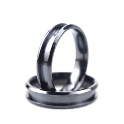 DIY Wedding Band Beveled Edge Polished 4-8mm Optional Black Zirconium Blank Ring for Inlay