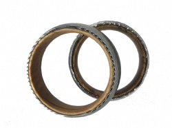 Damascus Steel Ring Wooden Ring
