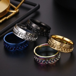 Silver Color plated mens ring with wood inlay