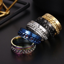Silver Color plated mens ring with wood inlay