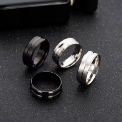 Tungsten Black & Silver Color plated mens ring
