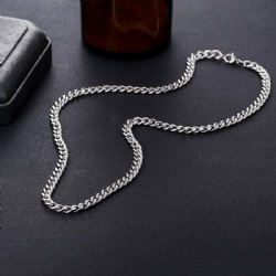 20-24inch Thin Stainless Steel Side Chain Necklace Women Girls Kids Children 50-60cm Jewelry Kolye Collares Collier