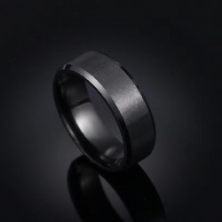 Stainless Steel Ring Pirate Captain Inlay Black Blue Background Men Finger Rings Wedding Band Jewelry